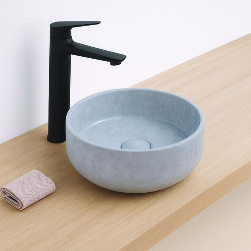 Vasque ronde à poser NAMI en céramique Ø34,6 x H. 11,4 cm - Béton